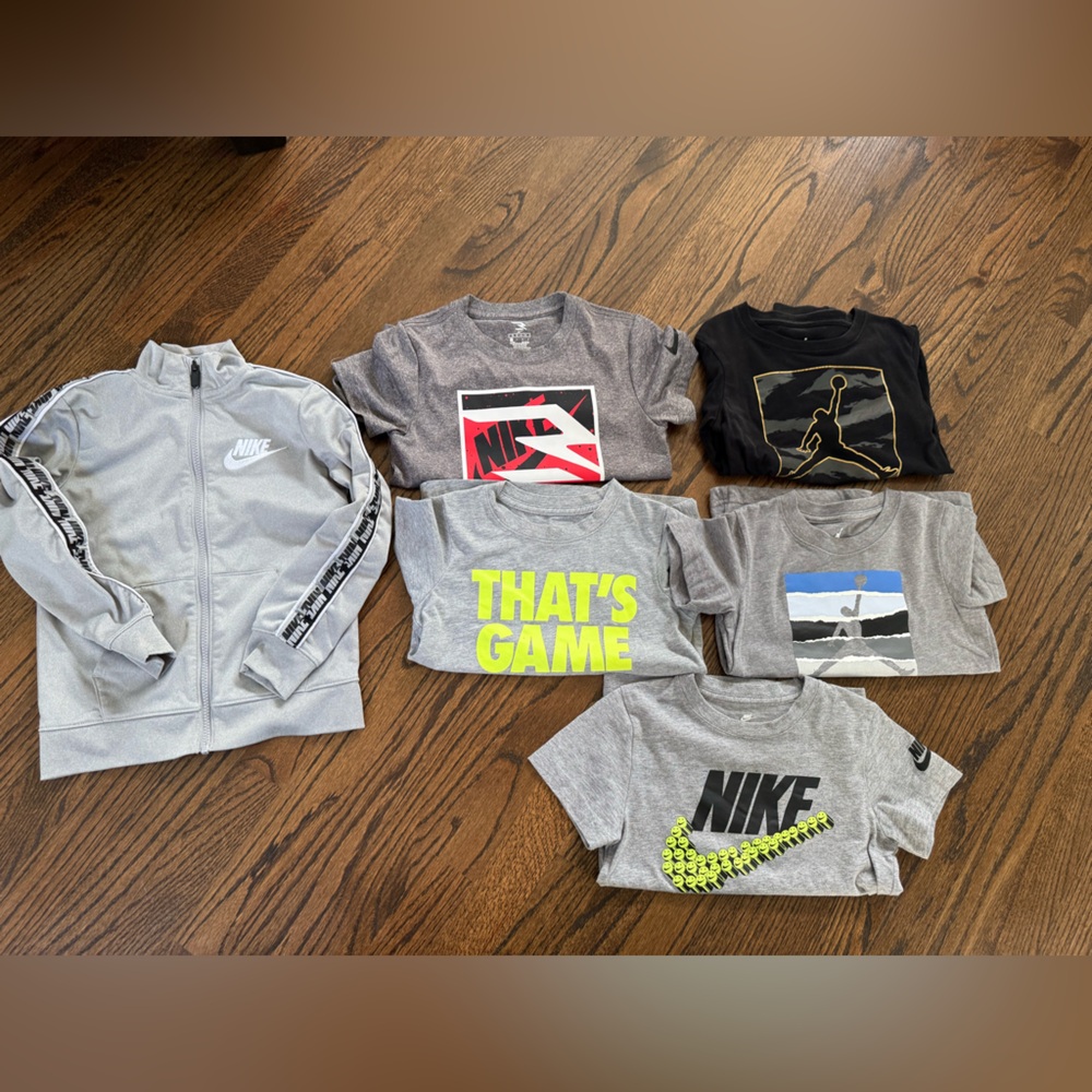 Nike shirts and full zip jacket size 7